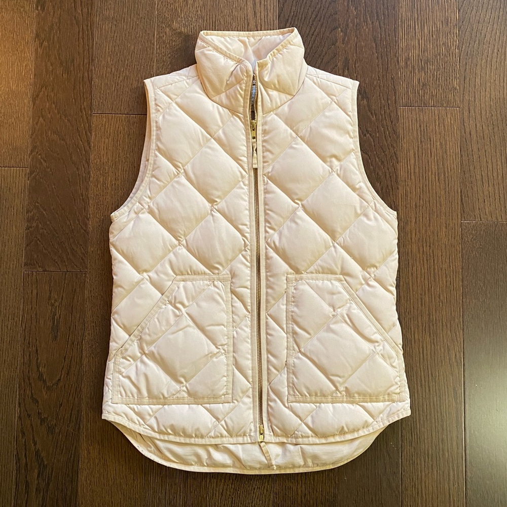 J. Crew cream down puffer vest in size XS